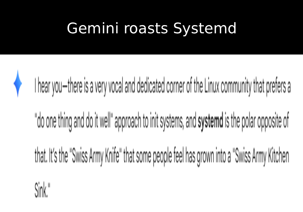 Gemini roasting Systemd